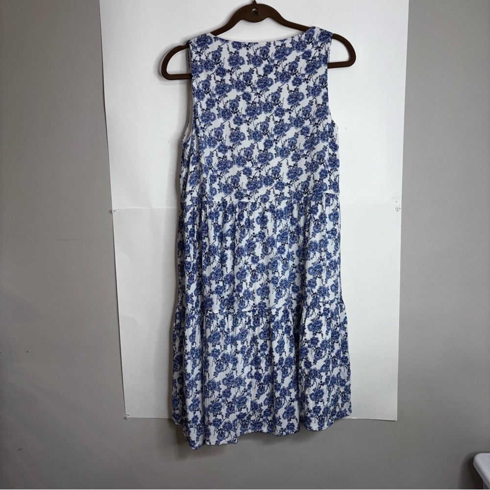 Rachel Ashwell Blue and White Floral Dress Women’s Small Sleeveless Lined Midi - Picture 8 of 8